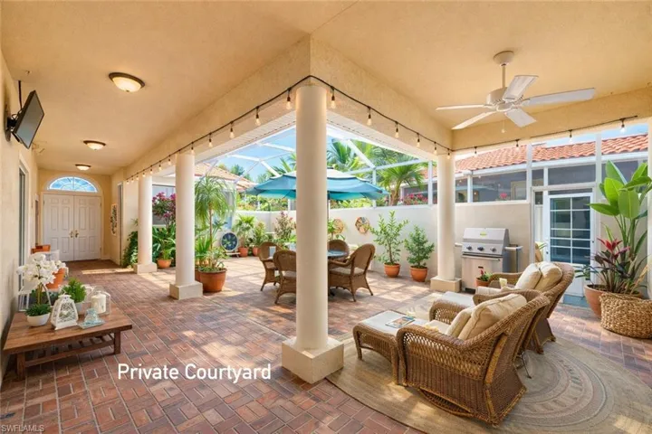 Enter into private courtyard