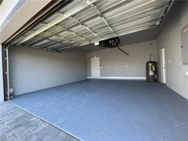 Garage with electric water heater