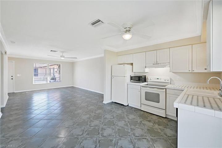 kitchen and living room from slider