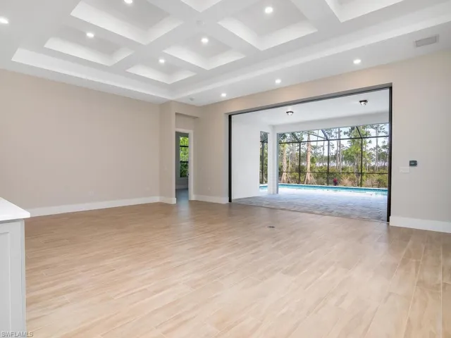 Owner suite is located at the back of the home off great room.