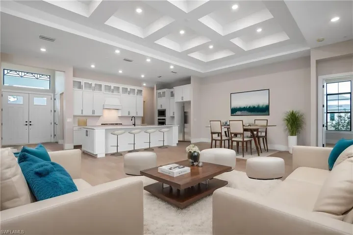 Great Room--combined living/dining/kitchen (furnishings digitally staged)