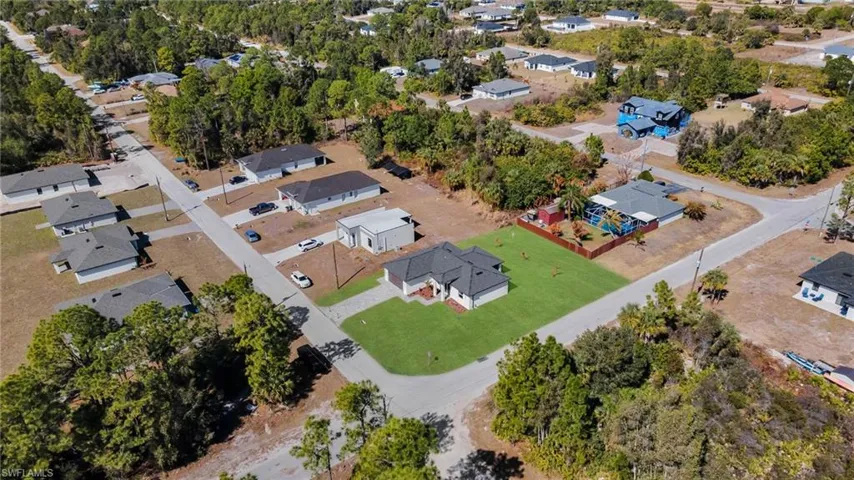 Aerial view of residential area