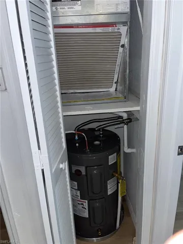 Detailed view of electric water heater