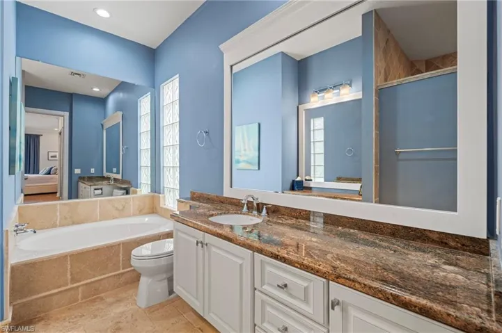 Two Separate bathroom areas in Master Bath