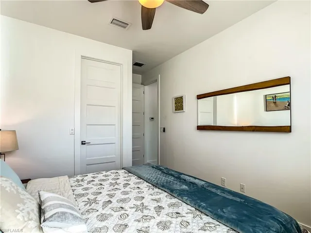 Bedroom with a ceiling fan