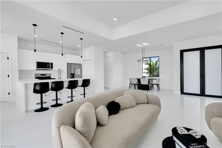 Living room featuring recessed lighting