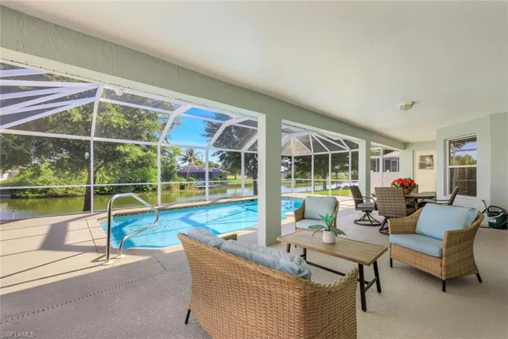 Lanai with pool view
