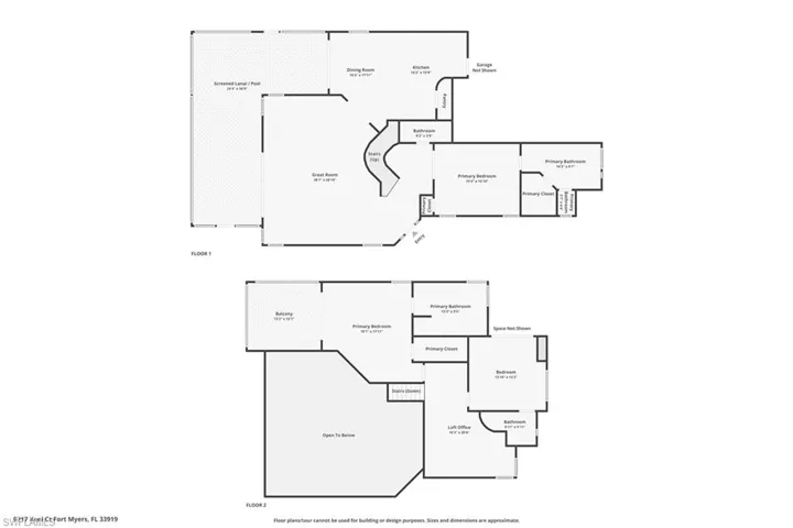Floor plan for both levels