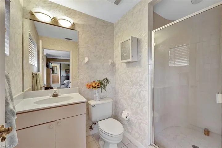 This is the bathroom adjacent to the additional upstairs bedroom.