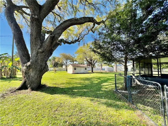 View of yard with a 12 X 20 storage shed, fence on HALF ACRE Lot