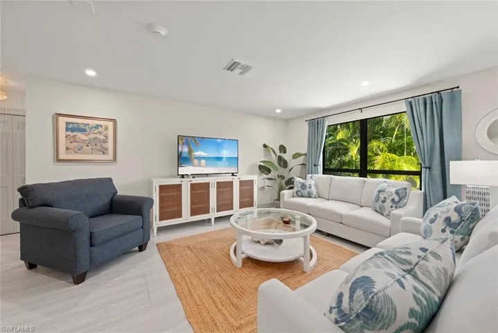 Living area with recessed lighting