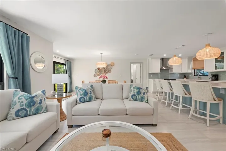 Living area with recessed lighting