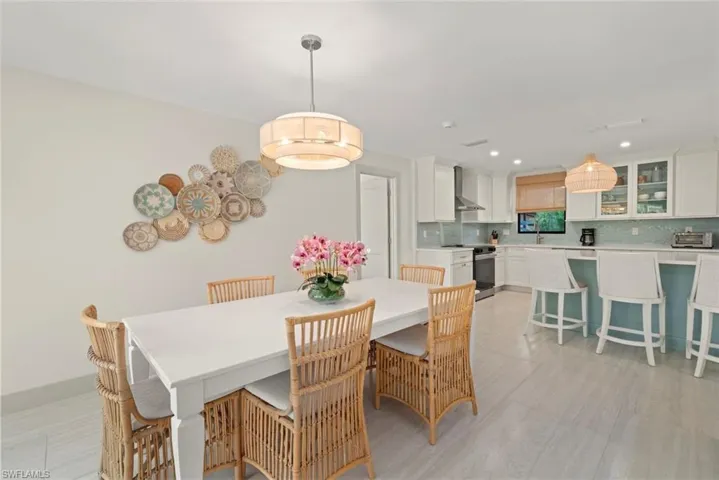 Dining room featuring recessed lighting