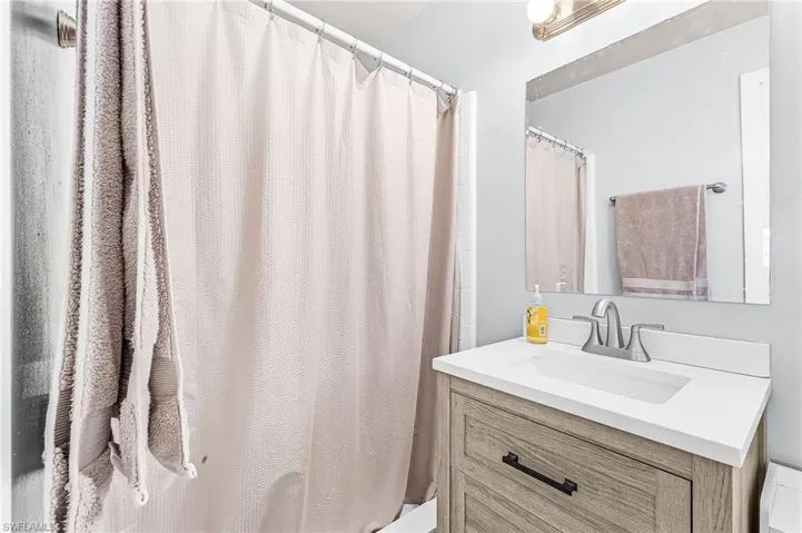 Primary bathroom with walkin shower