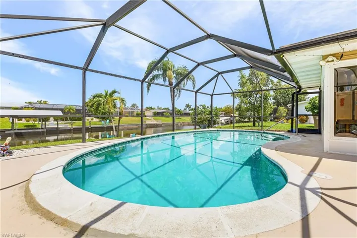 Great pool area with patio