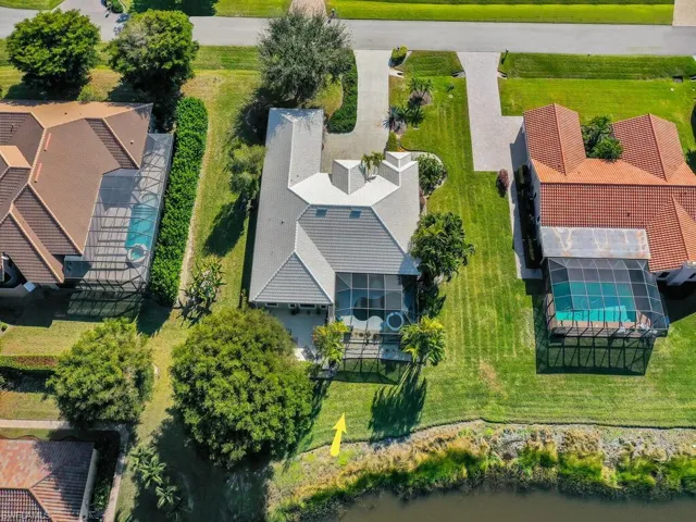 Aerial perspective of suburban area