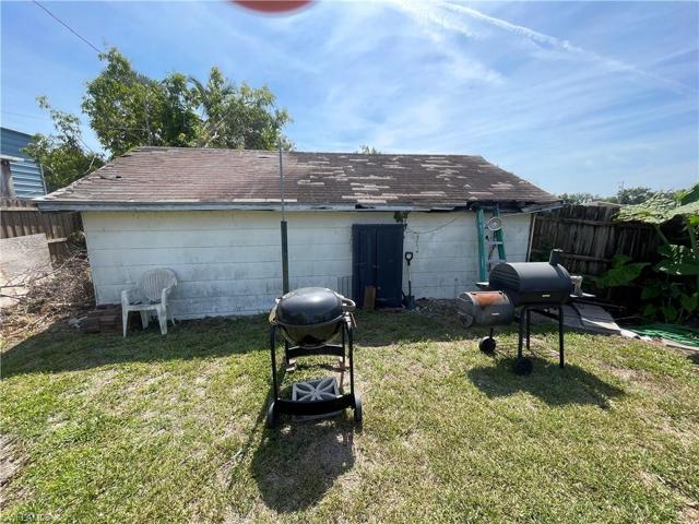 Side of detached garage