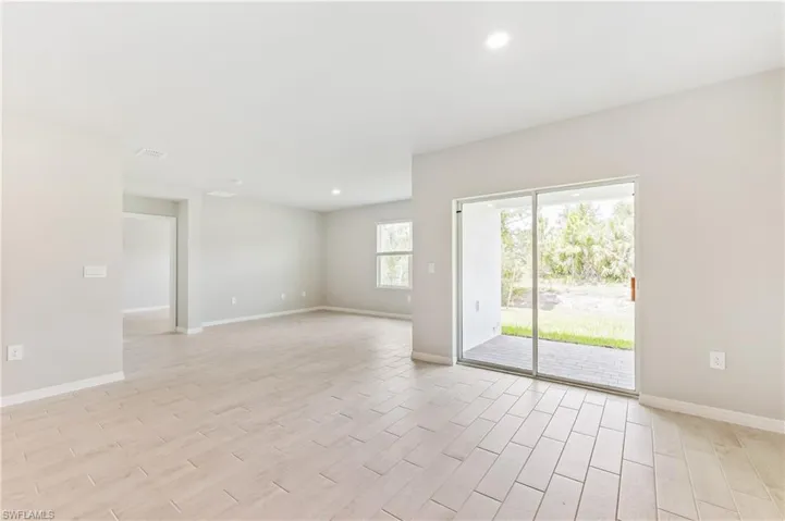 Spare room featuring recessed lighting and light wood finished floors