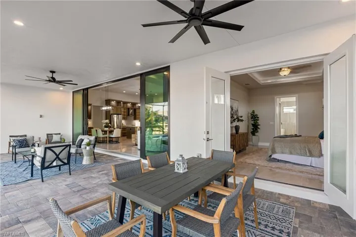 View of patio / terrace with outdoor lounge area and ceiling fan