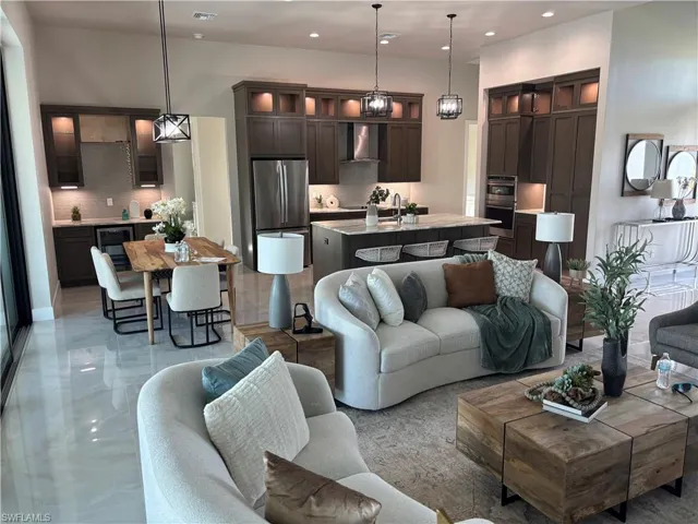 Living room featuring sink