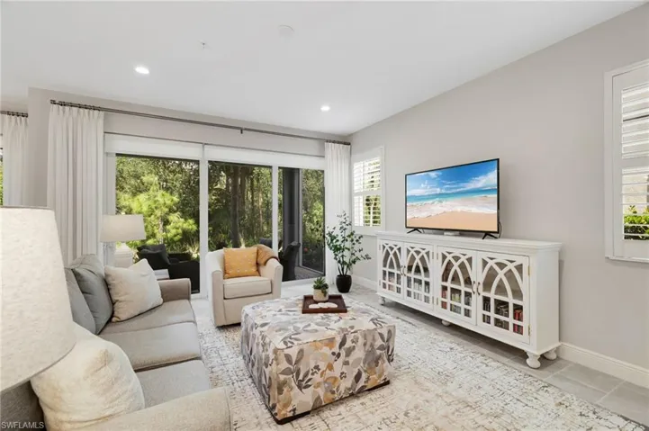 Living room with recessed lighting