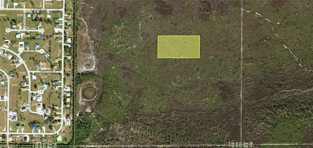 Aerial map of property and surrounding area