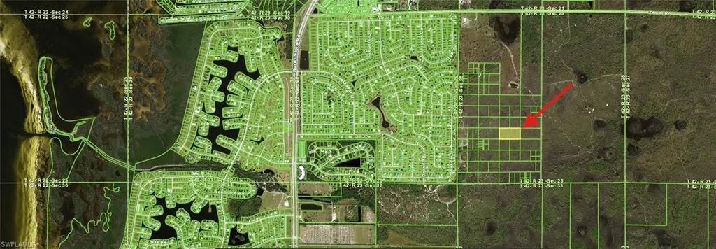 Aerial overview of property's location