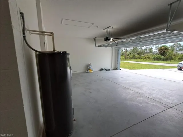 Garage with water heater