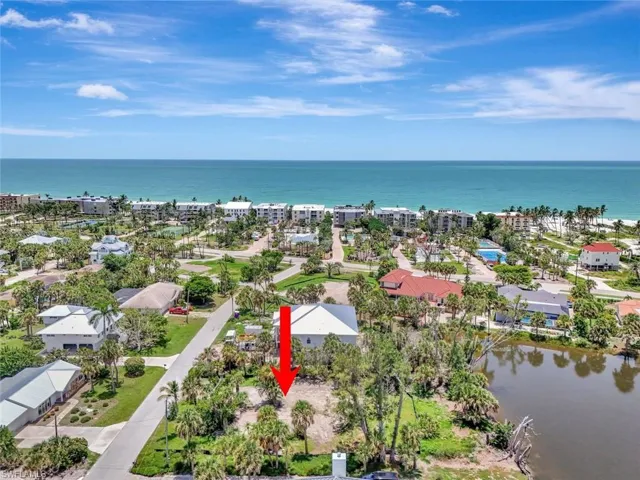 Drone / aerial view of a nearby body of water