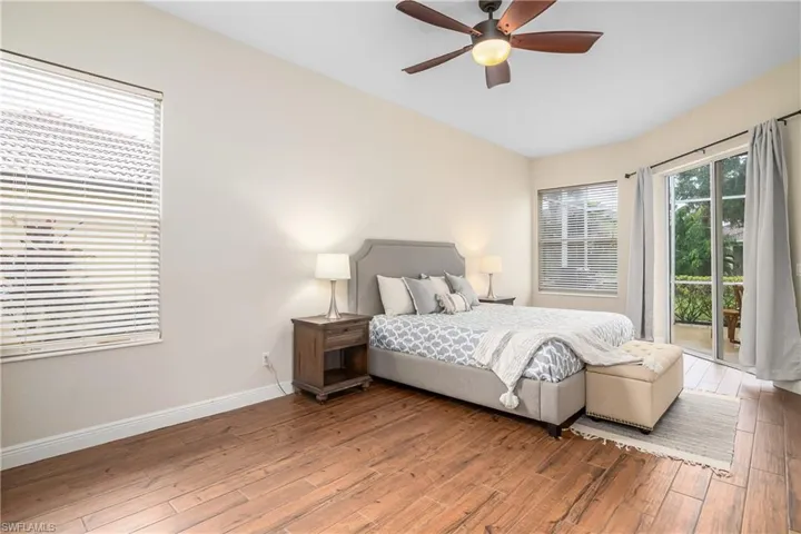 Master Bedroom, slider to lanai, plank tile