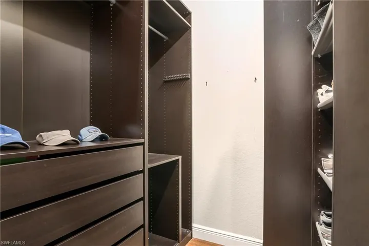 Master walk-in closet with built-ins