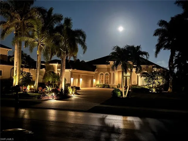 Evening view of front of home