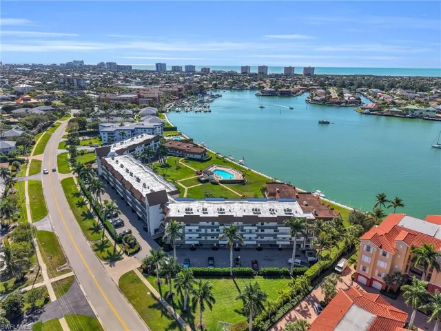 View of urban area with a nearby body of water
