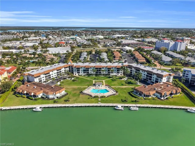Aerial view of a large body of water