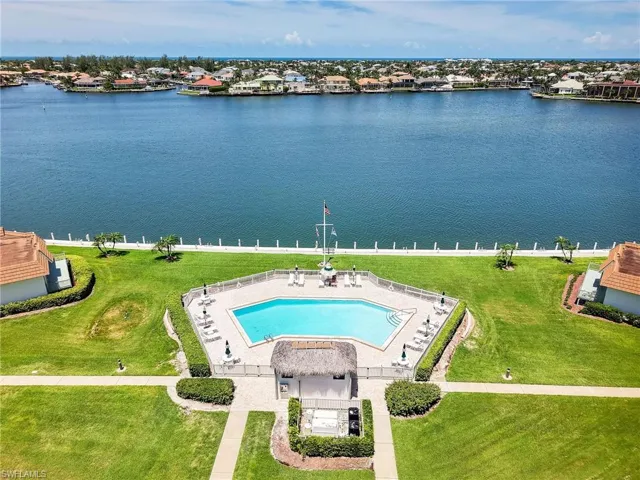Bird's eye view of a large body of water