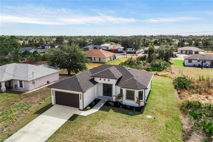 Aerial view of residential area
