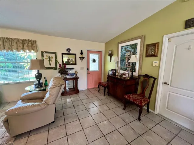 Entry foyer with tile floors.