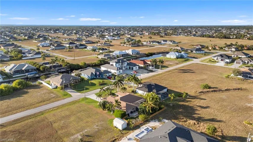 Aerial view of residential area