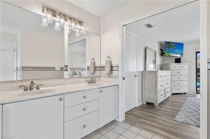 Primary bath features dual sinks