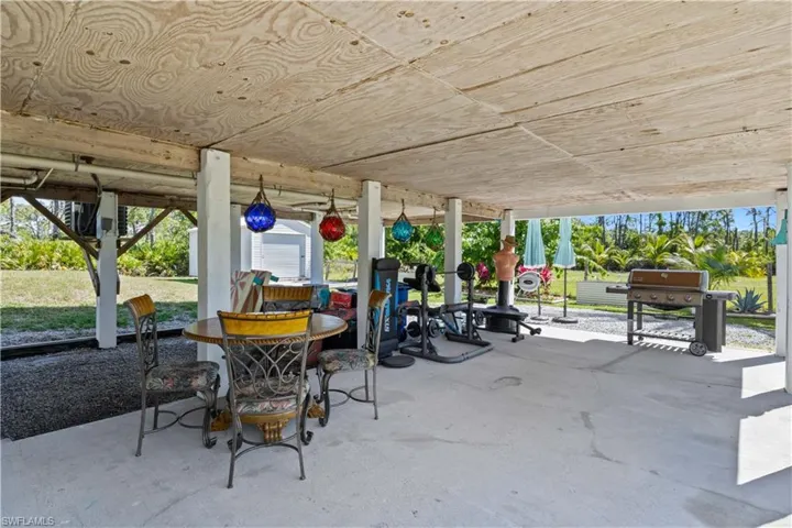 Another view of the downstairs covered area - it is just perfect for so many uses.  Owners have also added very functional and thoughful details - extended water hoses, electrical in all the right places and so much more!