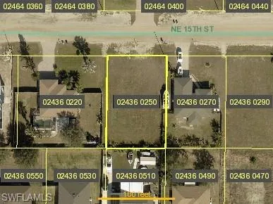 Aerial view of property's location with property boundaries highlighted