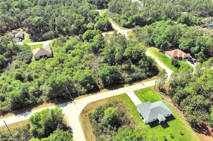 Bird's eye view of a heavily wooded area