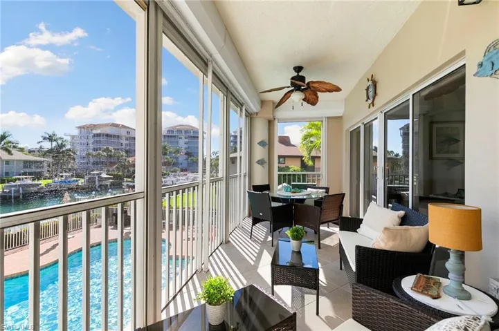 Spacious lanai, front and side views