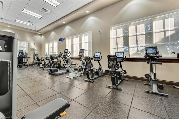 Gym featuring a drop ceiling