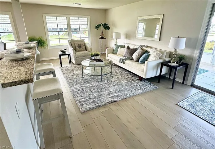 Living room featuring light hardwood / wood-style flooring