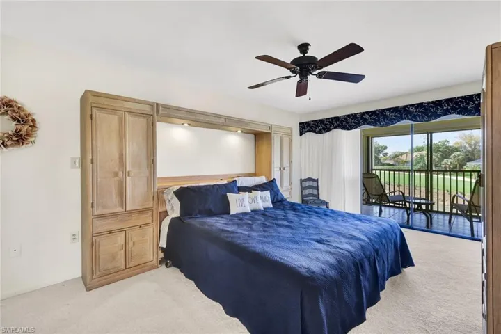 Shown with a King Bedroom Set, New Carpet, Window Treatments, Sliders to Lanai