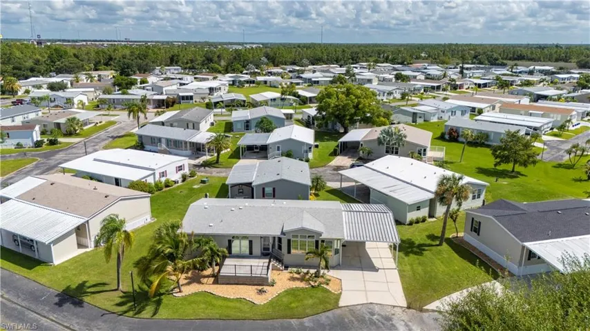 Aerial perspective of suburban area