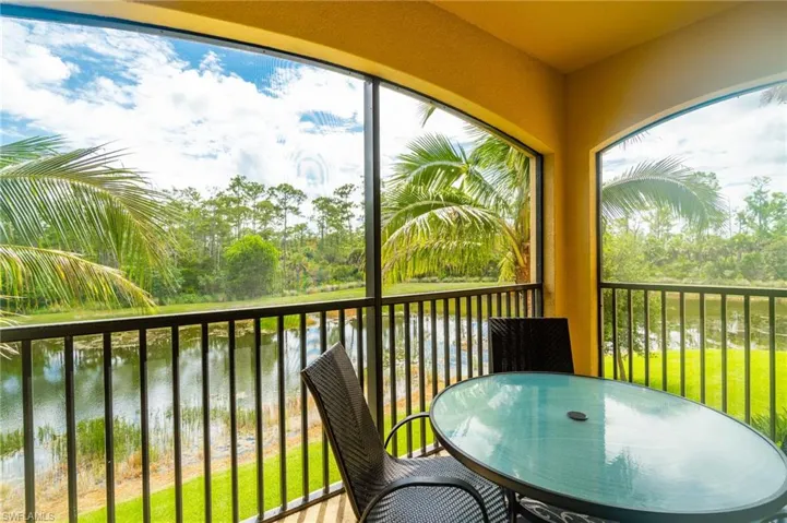 Balcony with a water view