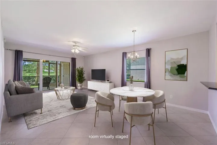 Virtually Staged Living-Dining Room