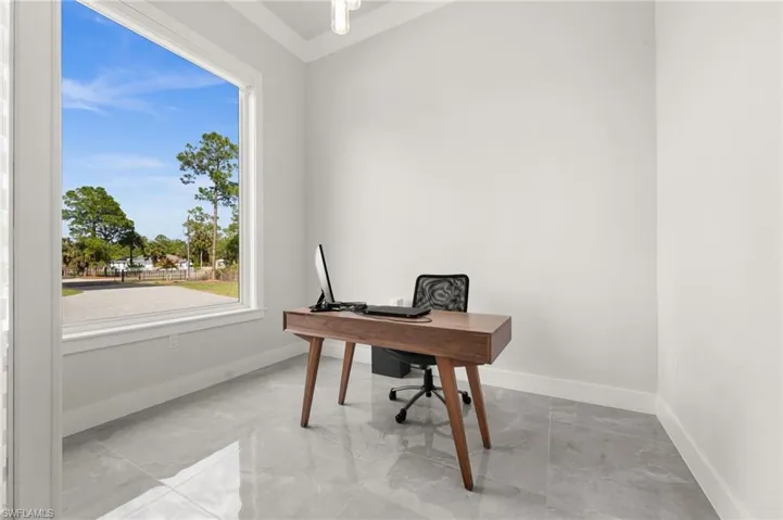 Office at the front of the home